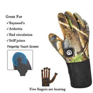 Medium Thickness Savior Heated Gloves For Hunting | Electric Camo Warming Gloves