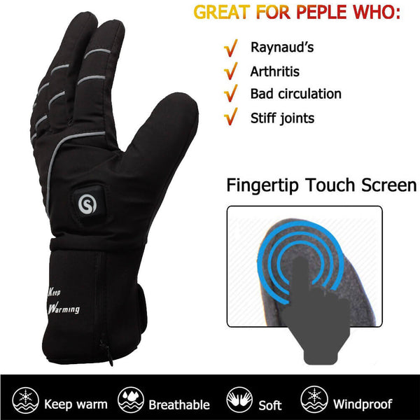 Savior Heat Unisex Electric Rechargeable Heated Hand Warmer Gloves