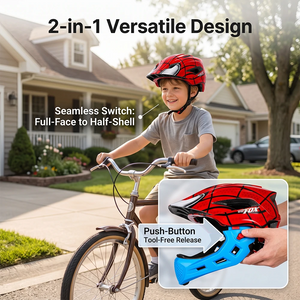 2-in-1 Versatile Design kid helmt