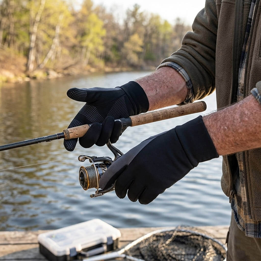 clear creek fishing gloves and poles OZERO Professional Winter & Outdoor Gloves, S Style__DFD Raffy Short Run Landing 223:Black Keep the majority of