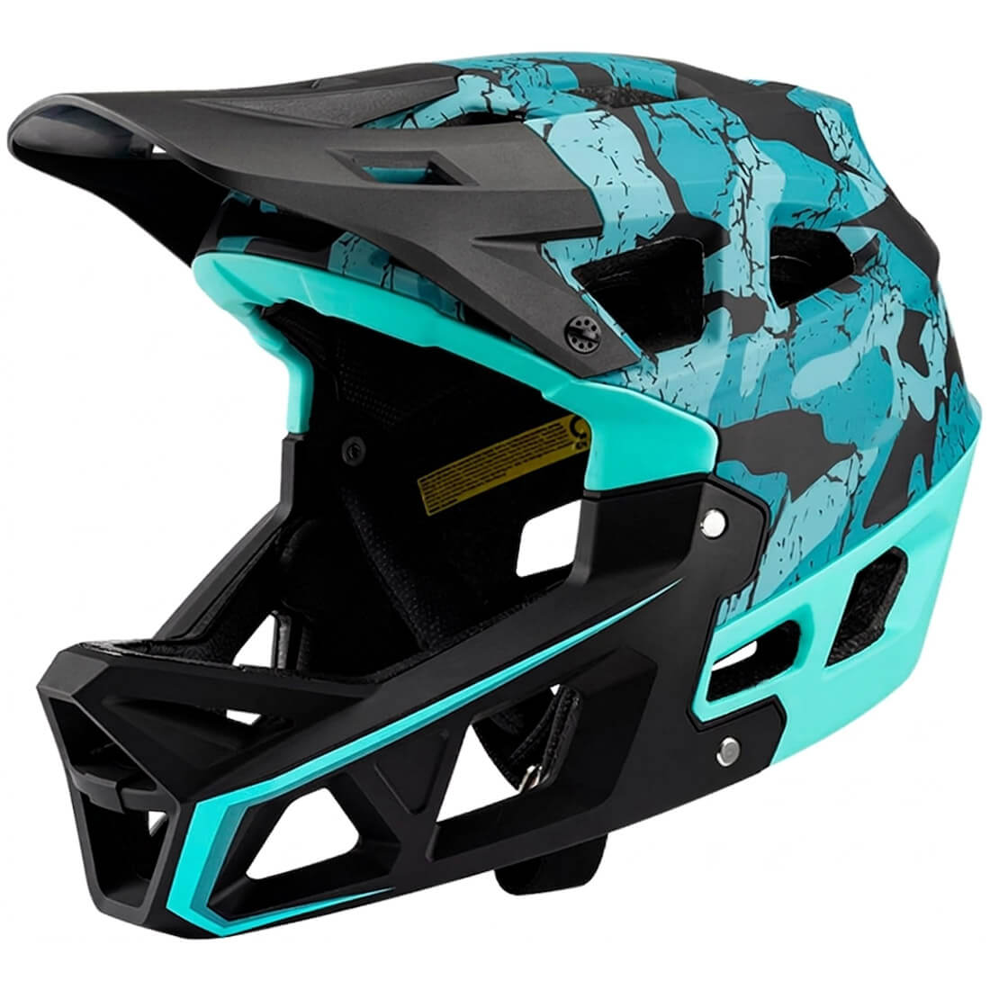 Adults and Teenagers Full-Face Mountain Bike Helmet – Ultra-Lightweight MTB & Downhill Protection, Blue Black / M