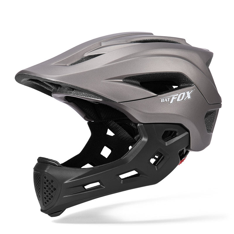 bike dads full face helmet BATFOX Youth And Kids Full-Face Detachable Bike And Skateboard Helmet, Titanium