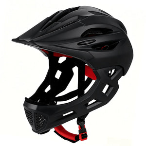 Black 2-in-1 kids full face helmet