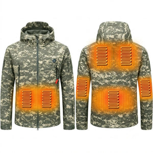 Camouflage green heated jacket