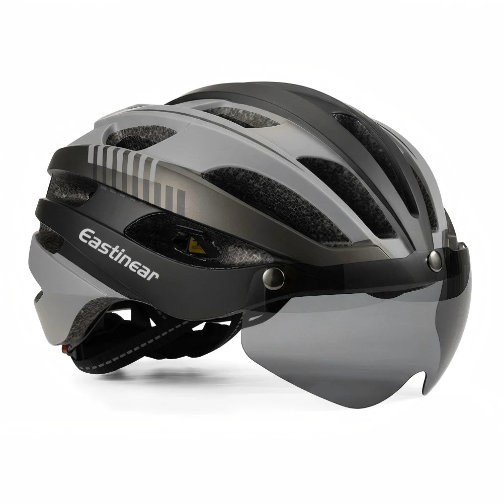 Eastinear Adult Bike Helmet with LED Rear Light & Magnetic Visor