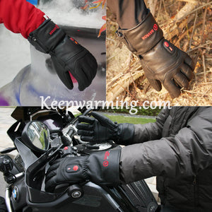 Thick Real Leather Electric Gloves