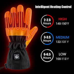 Leather Heated Working Gloves temperature