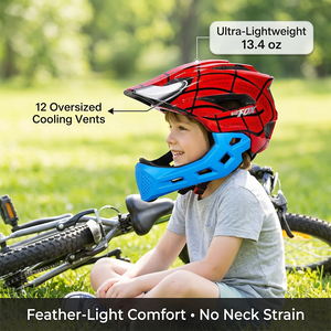 Light weight youth full-face detachable bike helmet