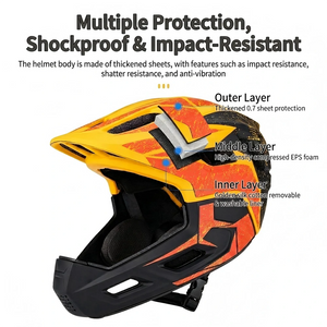 Multi layer impact protection with thickened PC shell and high density EPS foam youth helmet