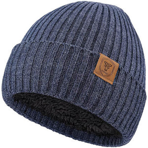 OZERO Navy Knit Beanie Winter Hat For Men and Women
