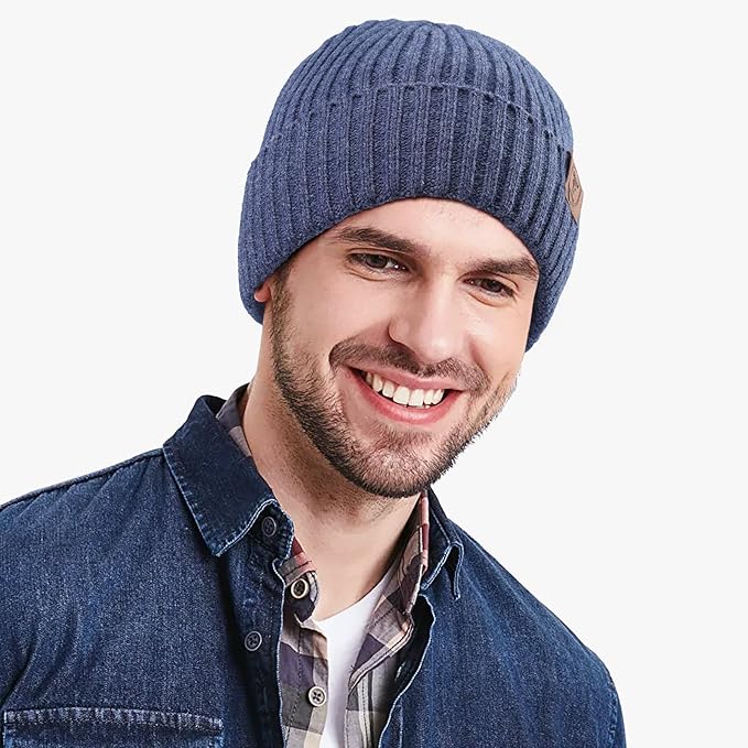 OZERO Knit Beanie Winter Hat For Men and Women | Thermal Thick Polar Fleece Lining Cap