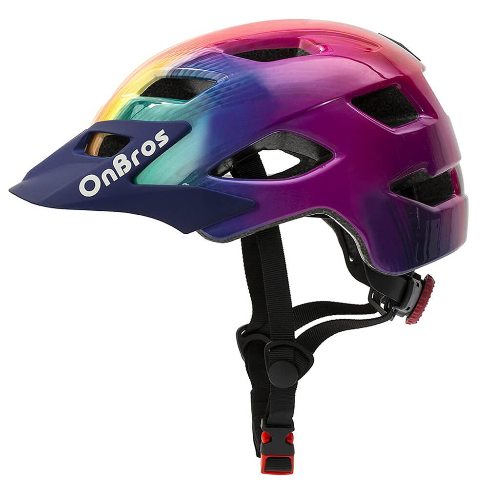 bike boy bike helmet with visor ROCKBROS Kids Full Face Ages 5-14 Anti-Collision Detachable Chin, Blue White Black / Small 21.3 in OnBros Kids Bike Helmet with