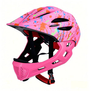 Pink 2-in-1 kids full face helmet