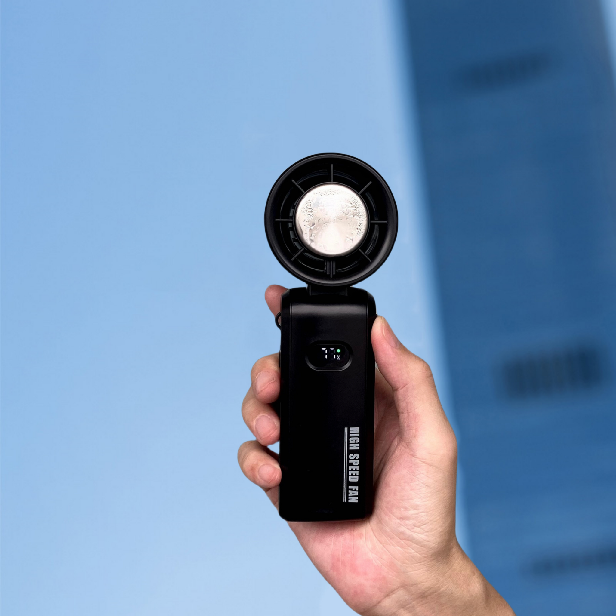 Portable Turbo Cooling Fan  Foldable handheld fan black