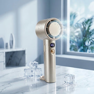 Gold Color Pro Cooling Handheld Mini Fan with Semiconductor Ice
