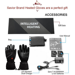 savior thick leathe heated gloves package
