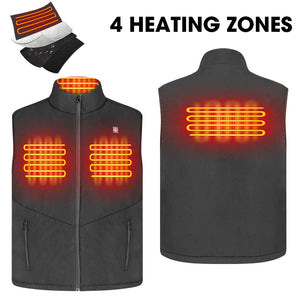 Heated vest with 4 heating zones