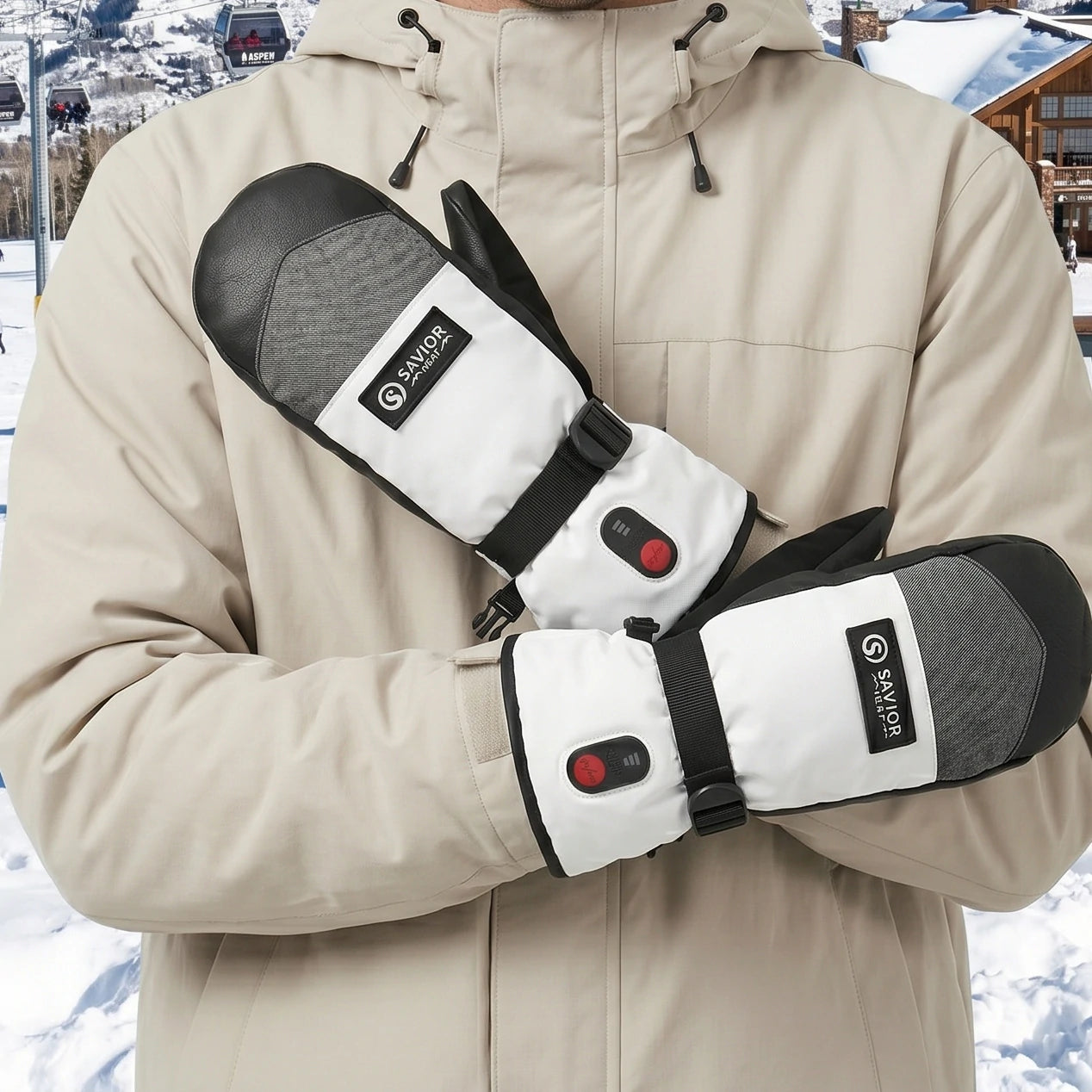Savior Heat 3000mAh Heated Snow Mittens | Waterproof, Touchscreen & 3M Thinsulate