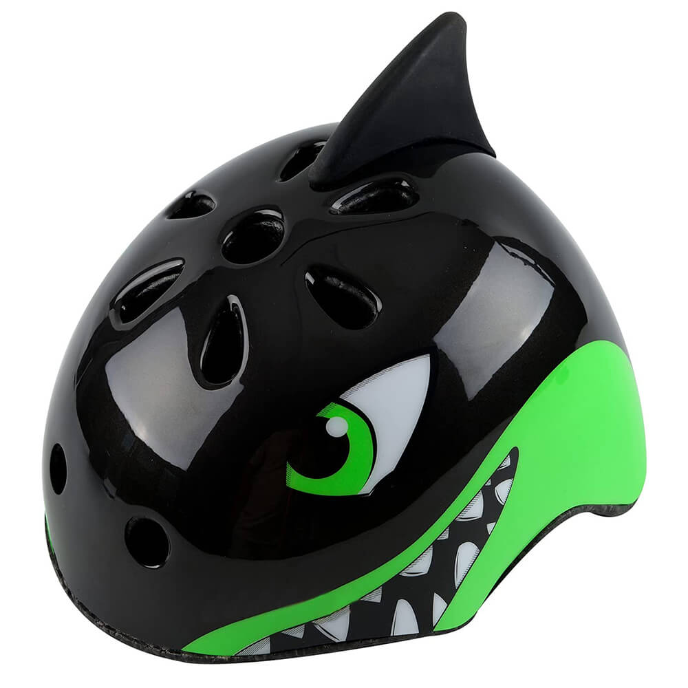 Shark Adventure Youth Helmets, M (21.20-22.80 inch) / Black and Green