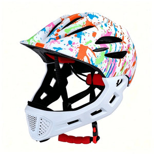White 2-in-1 kids full face helmet