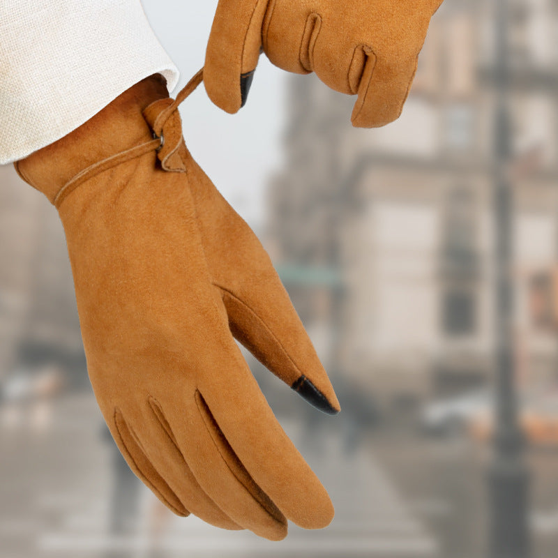 Women_s_touch_screen_deer_skin_fashionable_warm_gloves_Brown