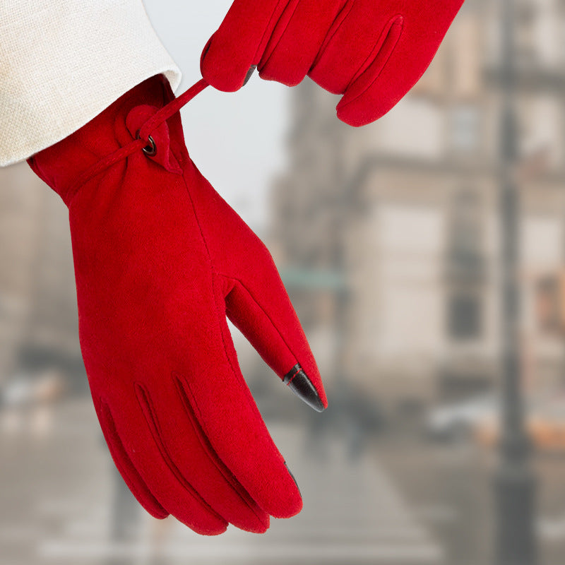 KXF Guanti Invernali Caldi Da Donna – Pelle Scamosciata Morbida Con Fodera In Pile – Touchscreen E Antivento – Ideali Per Guida, Sci Ed Escursioni – Colori: Grigio, Rosa, Nero, Cachi