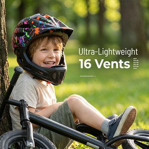 lightweight full face helmet with 16 vents
