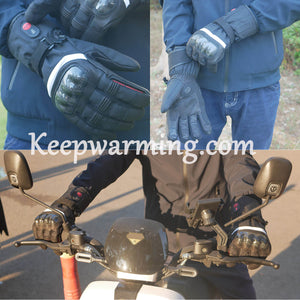 Savior Electric Heated Motorcycle Gloves | Leather Winter Heated Ski Gloves