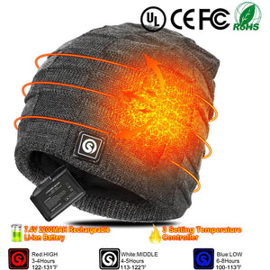 Adult Rechargeable Winter Heated Fleece Hat 7