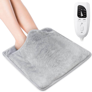 Electric Heated Foot Warmers | Soft Flannel Washable Foot Heating Pad