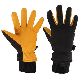 OZERO Genuine Deerskin Riding Gloves | Winter Waterproof Suede Leather Gloves