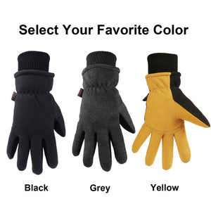 OZERO Genuine Deerskin Riding Gloves | Winter Waterproof Suede Leather Gloves