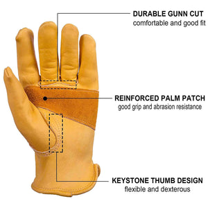 Ozero Cowhide Leather Winter Work Gloves | Winter Construction Gloves