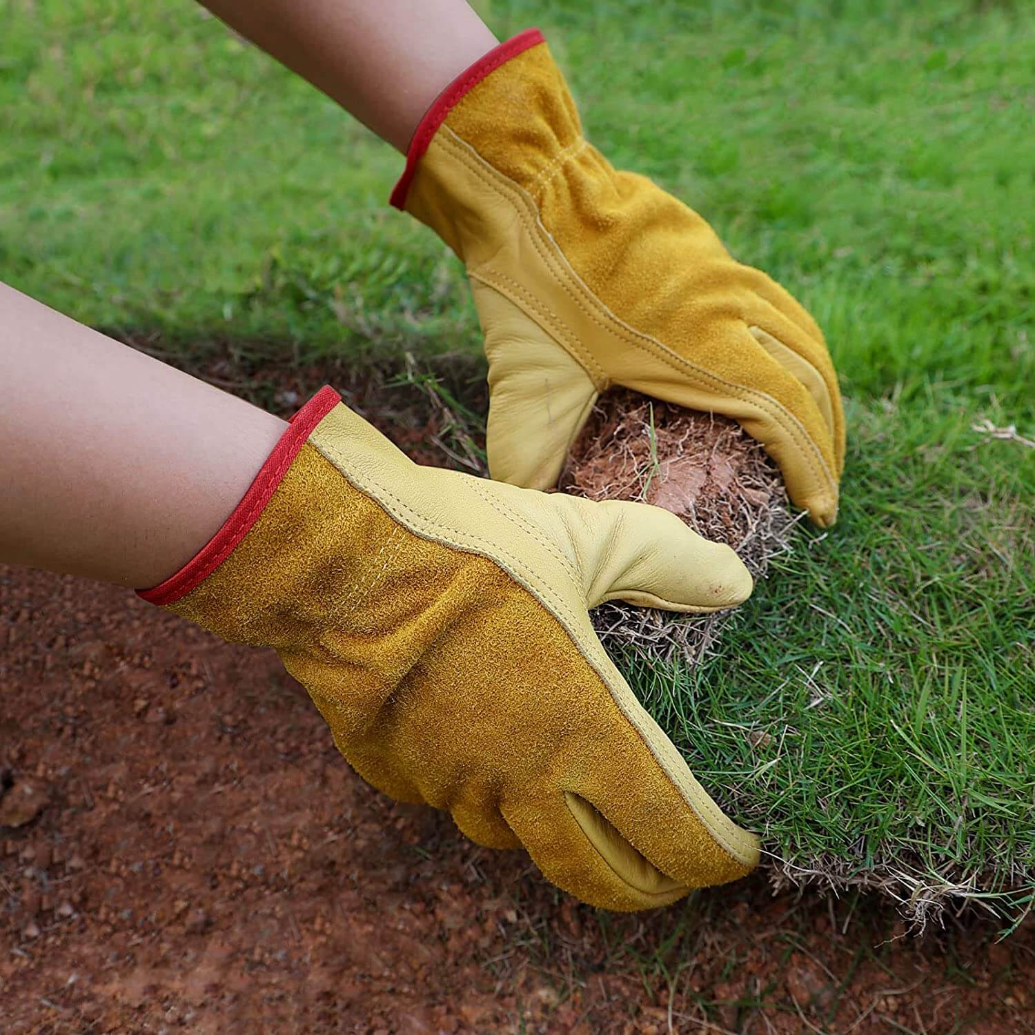 OZERO Heavy Duty Grain Cowhide Work Gloves