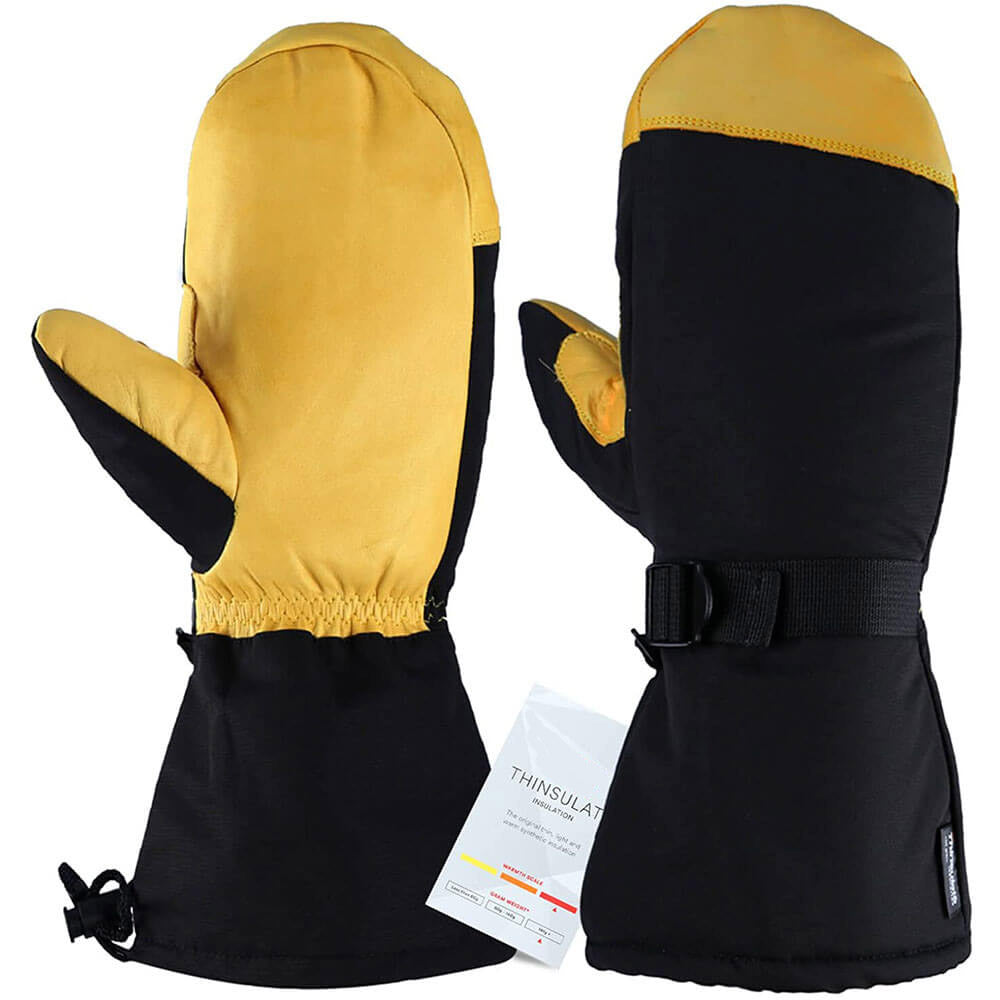 OZERO -40F Extreme Cold Weather 3M Thinsulate Insulated Leather Mittens