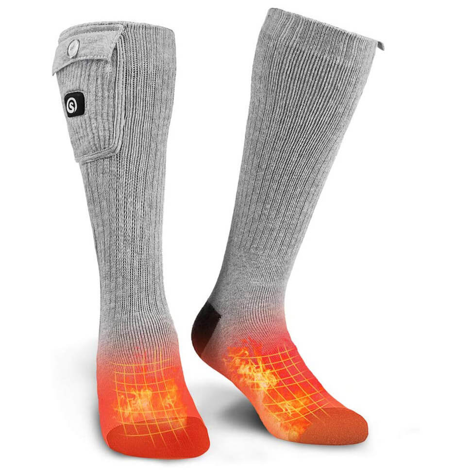 Gray Rechargeable Battery Powered Socks