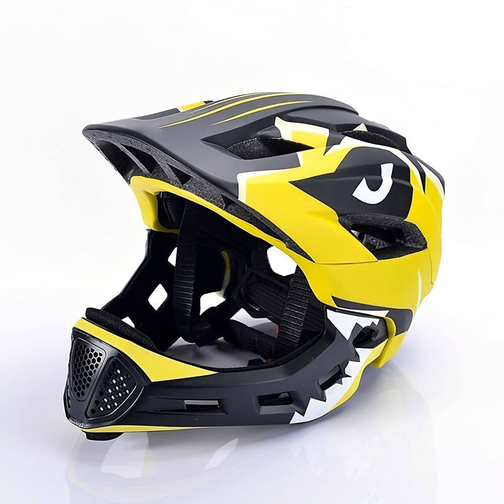 Yellow Full Face Bicycle Helmet For Children